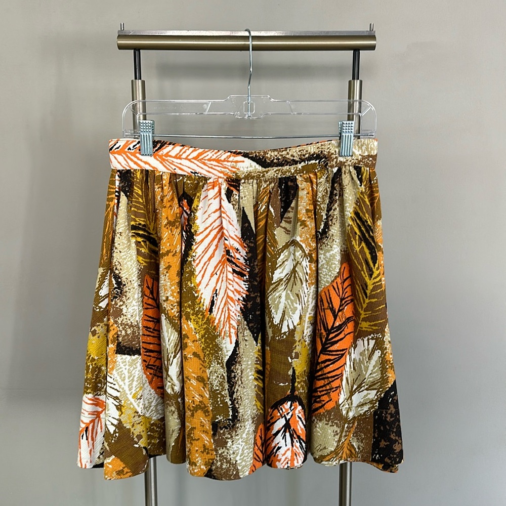 Tracy Feith for Target cotton autumn leaves graphic full circle skirt.